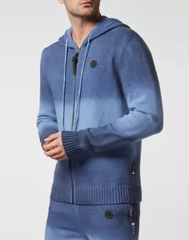 Трикотажный спортивный костюм Cash Wool: Куртка/брюки со вставкой из питона, череп Philipp Plein, цвет Dark Blue