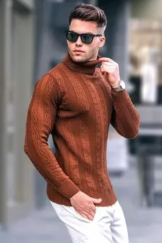 Трикотажный свитер Camel Patterned Turtleneck 5769 MADMEXT