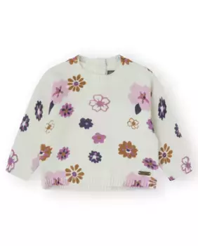 Трикотажный свитер цвета экрю для девочки Canada House