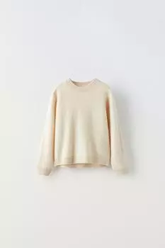 Трикотажный свитер из 100% кашемира ZARA, песок/мергель