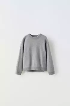 Трикотажный свитер из 100% кашемира ZARA, серый мергель