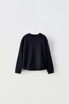 Трикотажный свитер из 100% кашемира ZARA, темно-синий