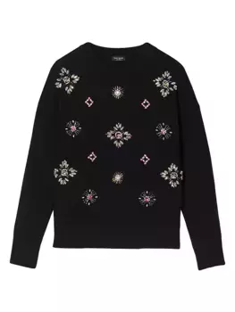 Трикотажный свитер Mainline, украшенный стразами Kate Spade New York, черный