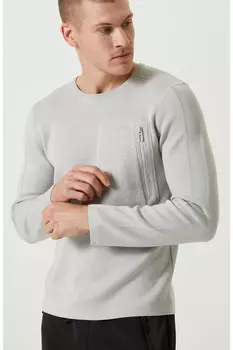 Трикотажный свитер N-Tech Stone Color с карманами Network, серый