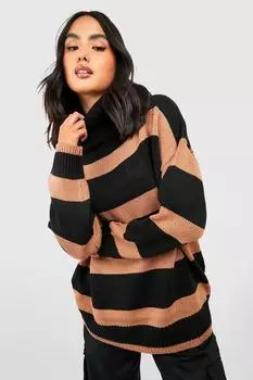 Трикотажный свитер оверсайз в полоску Boohoo, черный