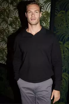 Трикотажный свитер поло с длинными рукавами и трофейным воротником Threadbare, черный