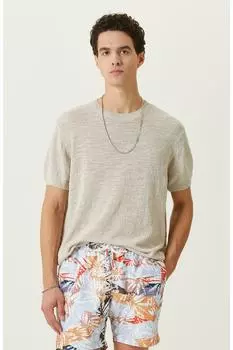 Трикотажный свитер с короткими рукавами цвета камня Network, серый