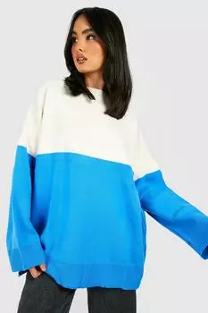 Трикотажный свитер с круглым вырезом Boohoo, синий