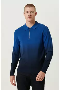 Трикотажный свитер Saks Polo Neck Gradient Network, темно-синий