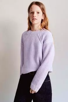 Трикотажный свитер шениль ZARA, сирень