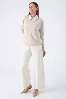 Трикотажный свитер Stone с V-образным вырезом ALL DAY