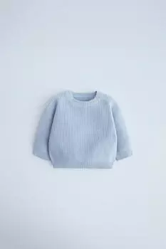 Трикотажный свитер ZARA, светло-синий
