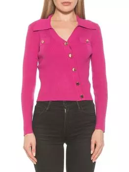 Трикотажный топ Alexia Admor в рубчик с воротником Sam, пурпурный