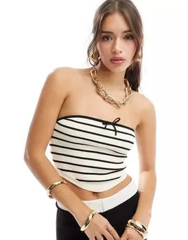 Трикотажный топ-бандо с черно-белой полоской ASOS DESIGN