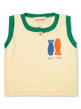 Трикотажный топ без рукавов Bobo Choses, нейтральный