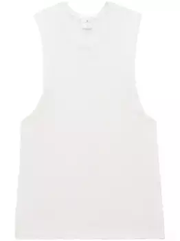 Трикотажный топ без рукавов Courrges, белый