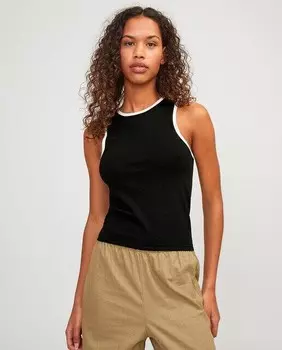 Трикотажный топ без рукавов Jack & Jones, черный