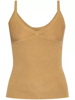 Трикотажный топ без рукавов Max Mara, коричневый