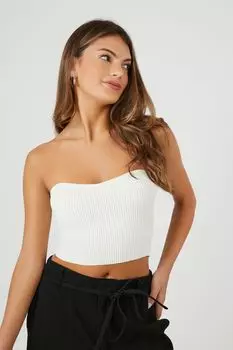 Трикотажный топ без рукавов со свитером Forever 21, белый