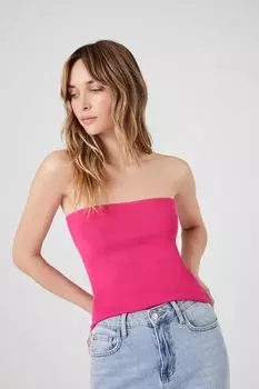 Трикотажный топ без рукавов со свитером Forever 21, розовый