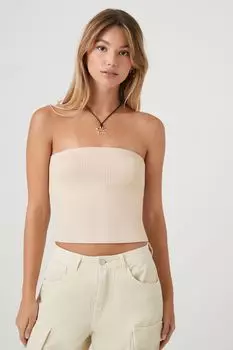 Трикотажный топ без рукавов в рубчик Forever 21