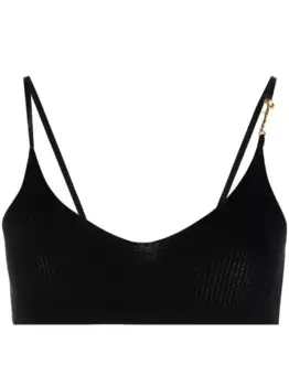 Трикотажный топ-бралетт Le Bandeau Pralu JACQUEMUS, черный