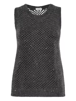 Трикотажный топ Brunello Cucinelli, серый