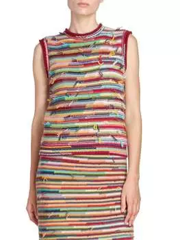 Трикотажный топ Chloé из кашемира и шерсти, мультиколор