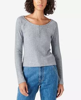 Трикотажный топ cloud henley в рубчик Lucky Brand