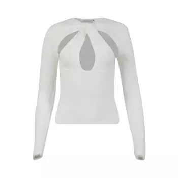 Трикотажный топ Coperni с перекрученным вырезом, цвет Белый