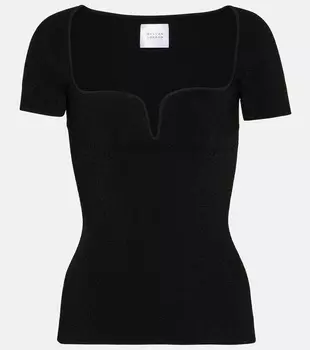 Трикотажный топ gaia в рубчик Galvan, черный