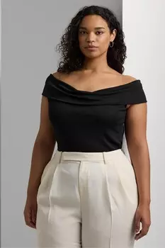 Трикотажный топ Giannia с изгибом Lauren Ralph Lauren, черный