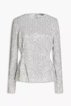 Трикотажный топ Glory, украшенный пайетками STINE GOYA, серебряный