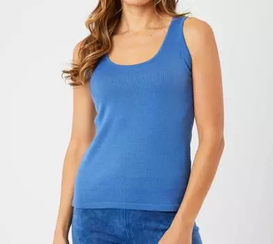 Трикотажный топ из денима Angel Apparel, цвет denim