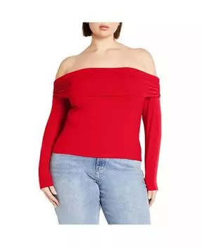 Трикотажный топ Jojo большого размера CITY CHIC, красный