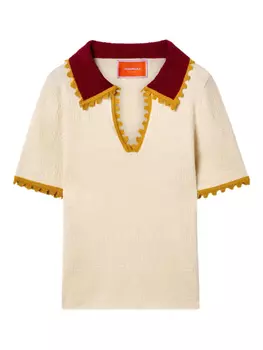 Трикотажный топ La DoubleJ из хлопка и кашемира, белый