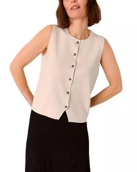 Трикотажный топ Люси с пуговицами спереди Whistles, коричневый/бежевый