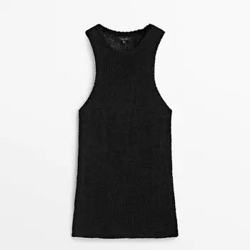 Трикотажный топ Massimo Dutti, черный
