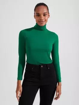 Трикотажный топ Mischa с высоким воротником Hobbs, кадмий зеленый