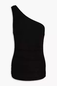 Трикотажный топ на одно плечо GOOD AMERICAN, черный