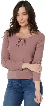 Трикотажный топ на шнуровке Lucky Brand, цвет Twilight Mauve