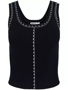 Трикотажный топ Nailah с декоративной строчкой Simkhai, синий