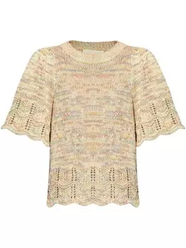 Трикотажный топ Ovacik с короткими рукавами MUNTHE, нейтральный цвет