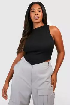 Трикотажный топ плюс из джерси Boohoo, черный