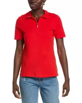 Трикотажный топ Renuar с молнией 1/4, красный