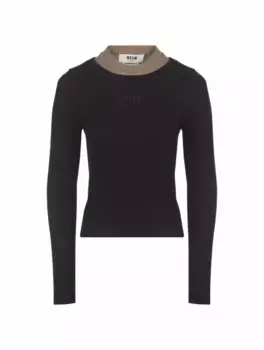 Трикотажный топ с эффектом многослойности MSGM, черный