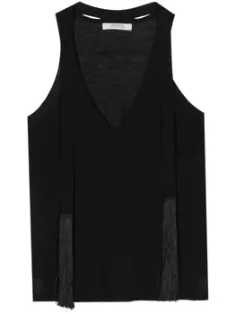 Трикотажный топ с бахромой Dorothee Schumacher, черный