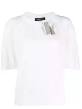 Трикотажный топ с бантом Fabiana Filippi, белый