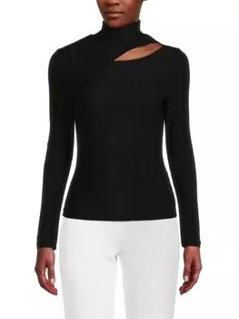 Трикотажный топ с блестящими вырезами Dkny, черный