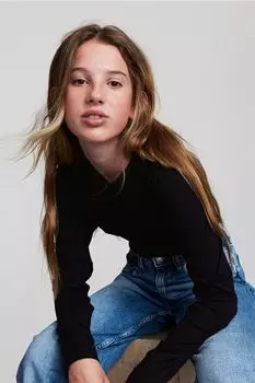 Трикотажный топ с длинными рукавами H&M